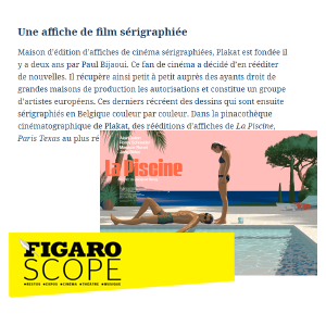 PLAKAT - EDITION - AFFICHE - CINEMA - SERIGRAPHIE - EDITION LIMITEE - NUMEROTEE MAIN - SIGNEE MAIN - PRESSE FIGAROSCOPE