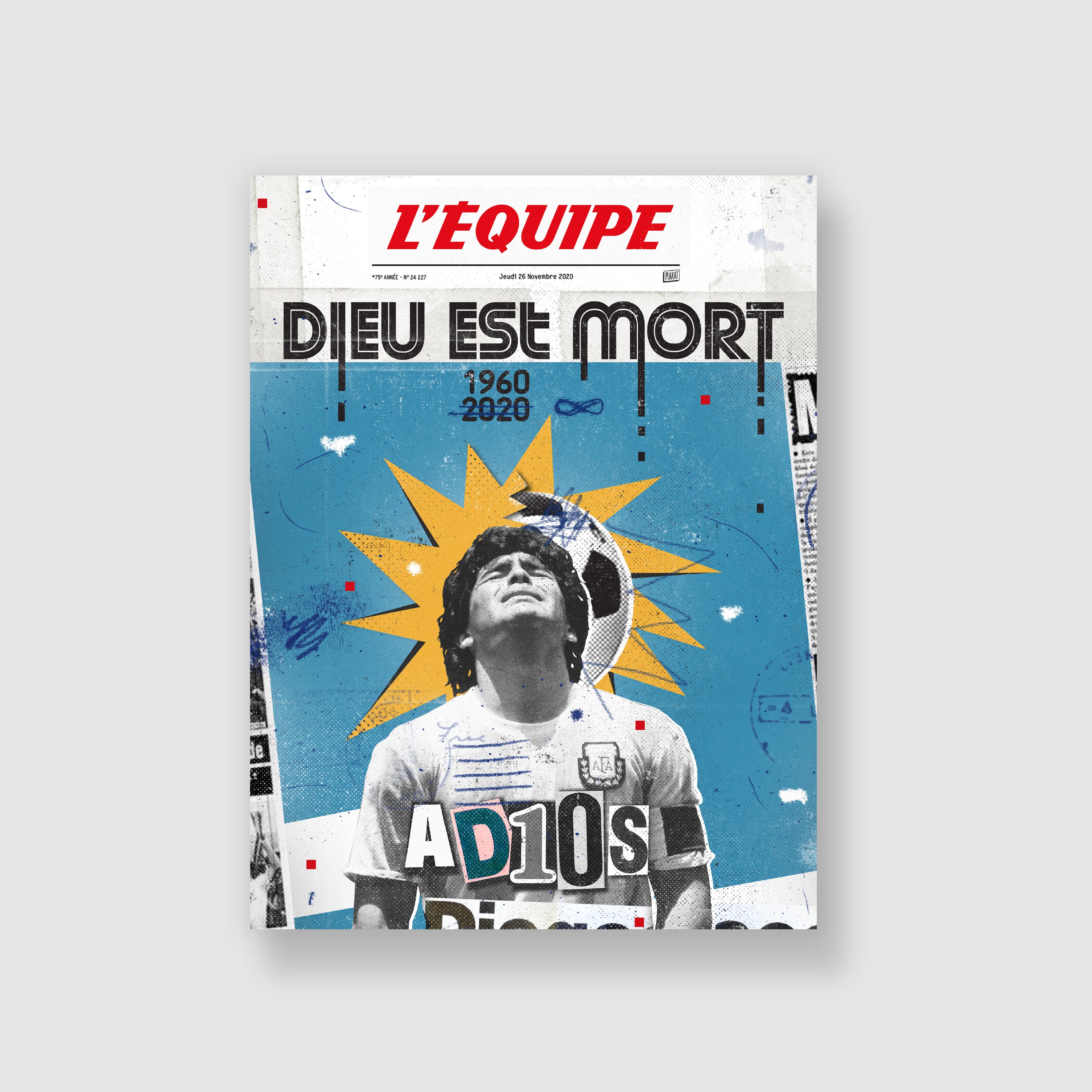 Affiche Poster Diego Maradona 10 Naple Football Célébration 31cm x 52cm Affiche Poster Diego Maradona 10 Naple Football Célébration 31cm x 52cm