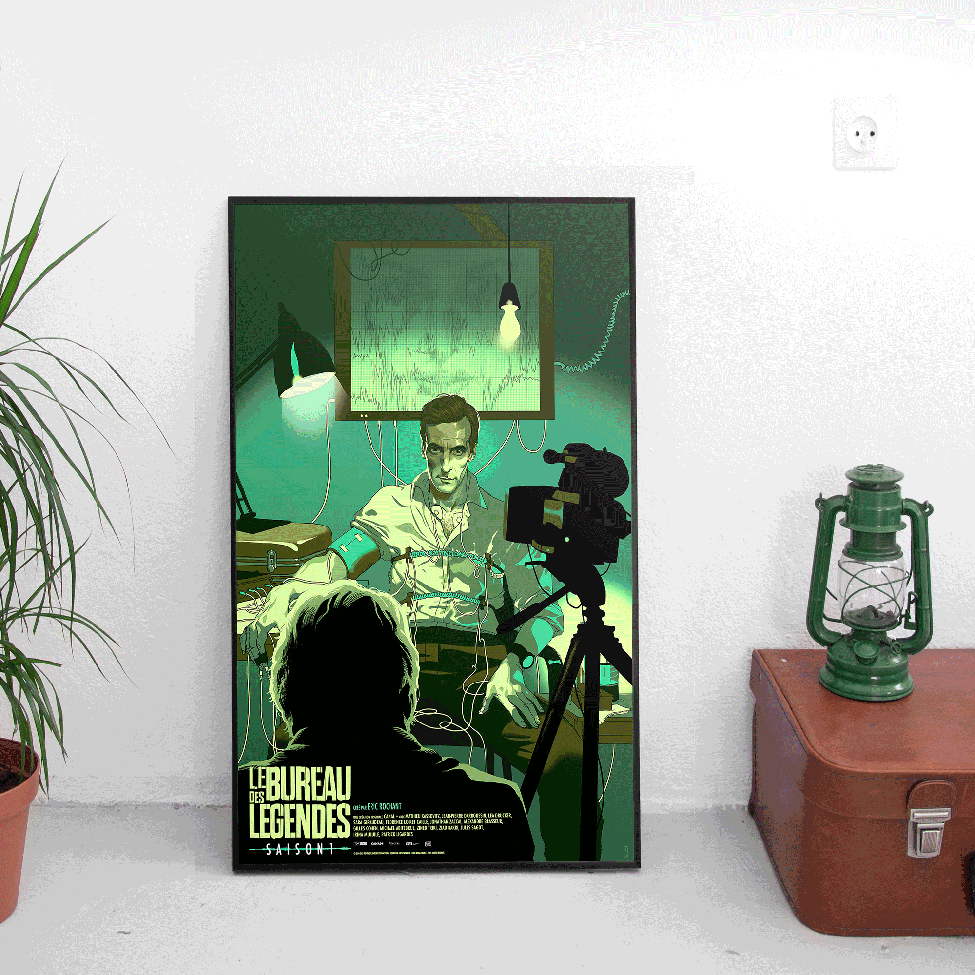 plakat - maison d'edition d'affiche en sérigraphie - affiche inspirée de la série le bureau des légendes saison 1 réalisée par Tomer Hanuka - imprimée en edition limitée numérotee main