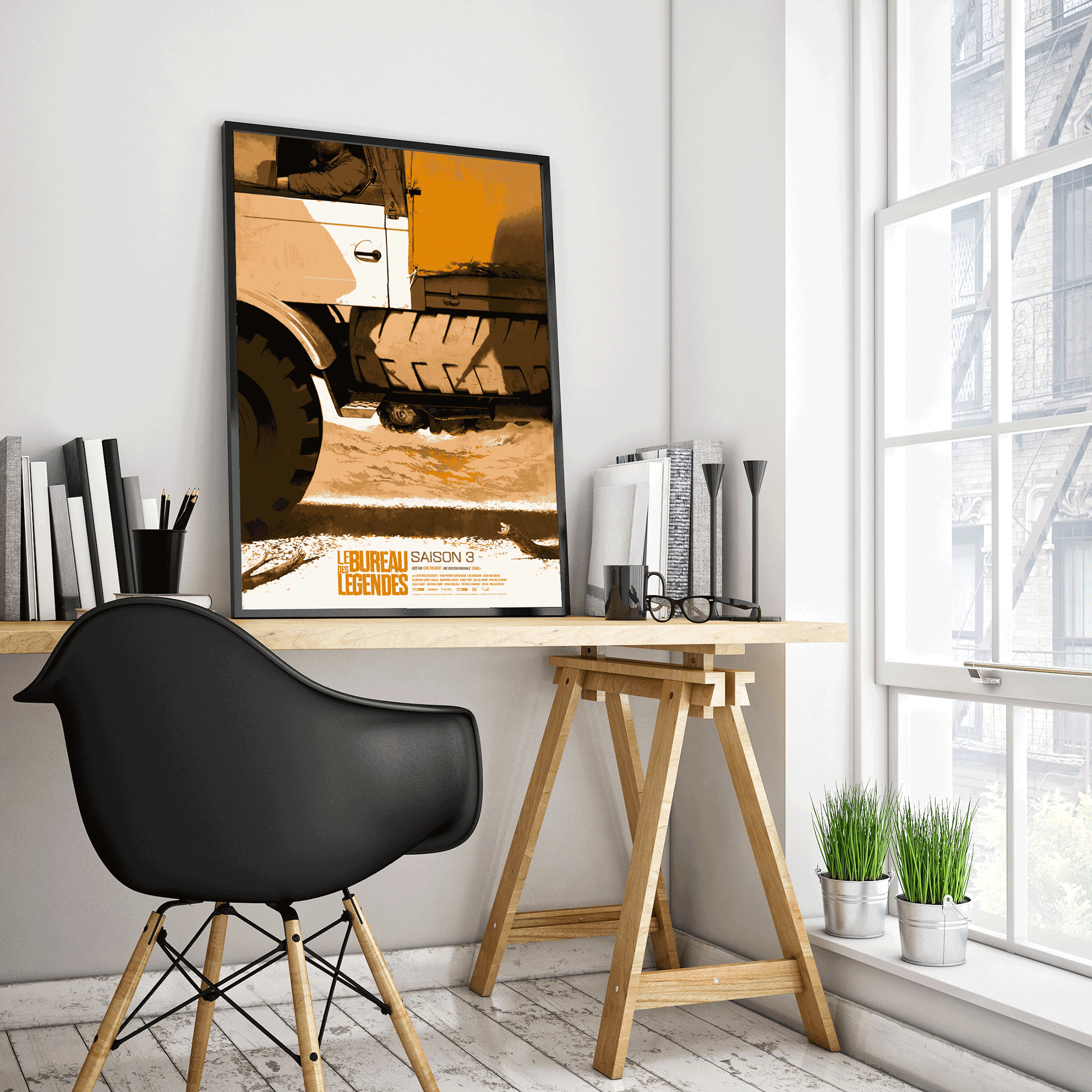 plakat - maison d'edition d'affiche en sérigraphie - affiche inspirée de la série le bureau des légendes saison 3 réalisée par Marc Aspinall  - imprimée en edition limitée numérotee main