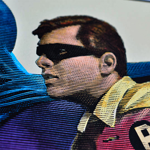 plakat - maison d'edition d'affiche en sérigraphie - affiche de cinema batman66 réalisée par mark summers en style comics - imprimée en edition limitée numérotee main