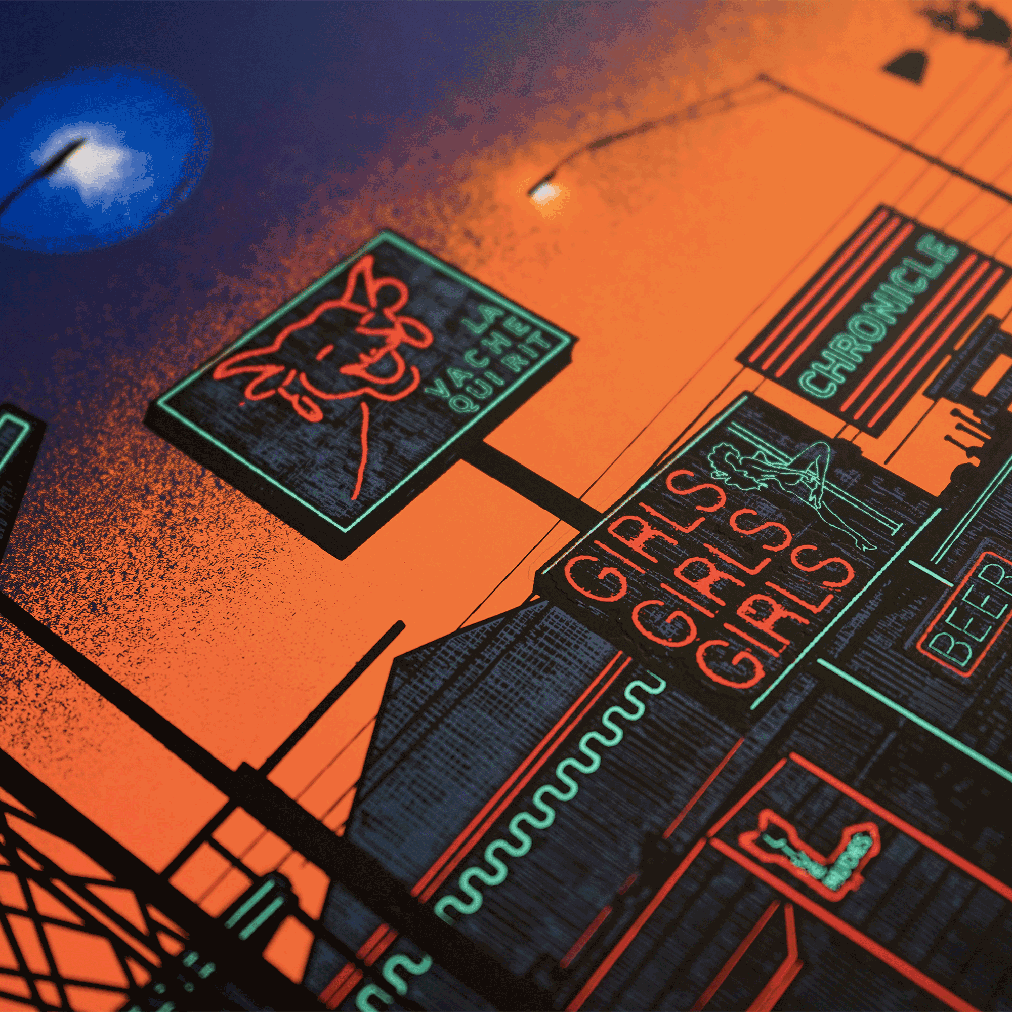 Plakat - maison d'edition d'affiche en serigraphie - affiche de cinema paris Texas sunset réalisée par dan McCarthy - imprimée en edition limitée numérotée main