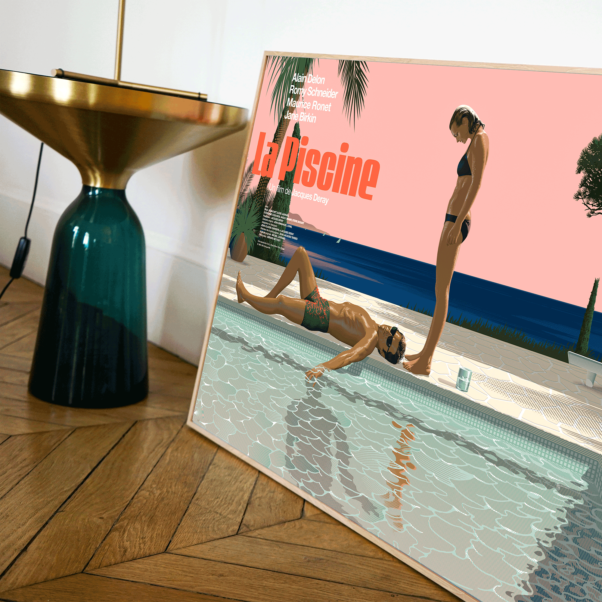 plakat - maison d'edition d'affiche en sérigraphie - affiche de cinema la piscine réalisée par Laurent durieux - imprimée en edition limitée numérotee main